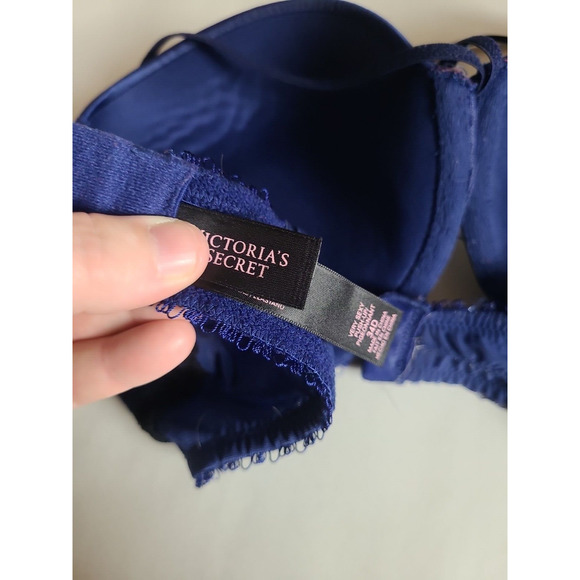 Victoria's Secret Navy Blue Very Sexy Full Coverage Underwire Push Up Bra SZ 34D - Picture 5 of 6